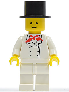 LEGO Chef - White Legs, Standard Grin, Black Top Hat minifigure