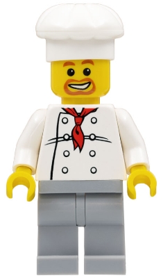 LEGO Chef - White Torso with 8 Buttons, Light Bluish Gray Legs minifigure