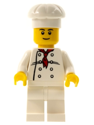 LEGO Chef - White Torso with 8 Buttons, White Legs, Black Eyebrows minifigure