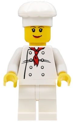 LEGO Chef - White Torso with 8 Buttons, White Legs, Female minifigure
