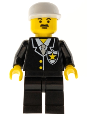 LEGO Police - Suit with Sheriff Star, Black Legs, White Cap minifigure