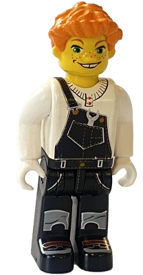 LEGO Lee, Orange Hair, Black Legs, Black and White Torso minifigure