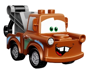 LEGO Duplo Tow Mater - Light Bluish Gray Hook Base, Silver Wheels minifigure