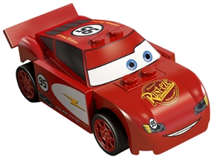 LEGO Lightning McQueen - Rust-eze Hood, Dark Bluish Gray 1 x 4 Plates Inside minifigure