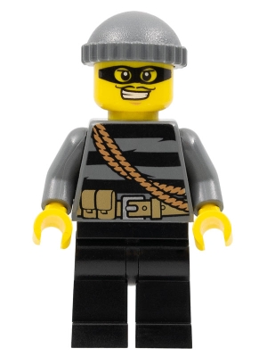 LEGO Police - City Burglar, Dark Bluish Gray Knit Cap, Mask minifigure