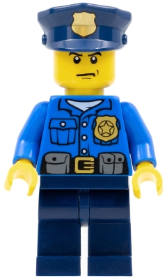 LEGO Police - City Officer, Gold Badge, Police Hat, Scowl minifigure