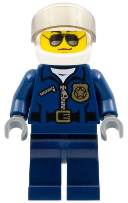 LEGO Police - City Helicopter Pilot, Sunglasses, Black Eyebrows minifigure