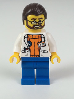 LEGO Arctic Scientist - Dark Brown Hair, Beard minifigure