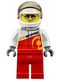 LEGO Rally Race Car Driver, Airborne Logo minifigure