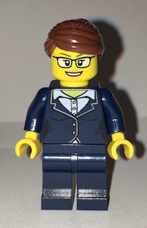 LEGO Businesswoman - Dark Blue Pants Suit, Glasses minifigure