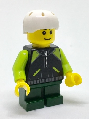 LEGO Skateboarder - Lime and Black Jacket minifigure