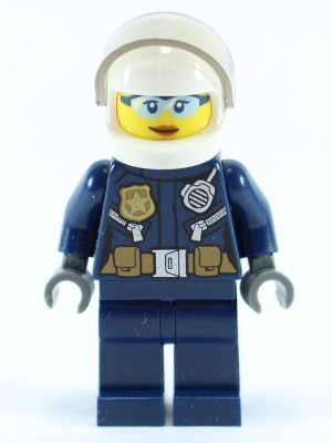 LEGO Police - City Helicopter Pilot Female, Light Blue Glasses minifigure