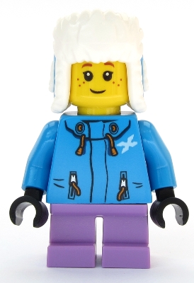 LEGO Girl - Dark Azure Jacket, Medium Lavender Short Legs, Ushanka Hat minifigure