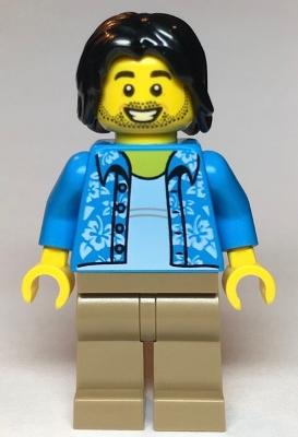 LEGO Tourist / Surfer - Dark Azure Hawaiian Shirt minifigure