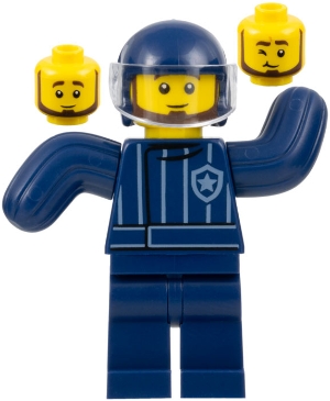 LEGO Police Dog Trainer, Dark Blue Helmet, Bite Suit minifigure