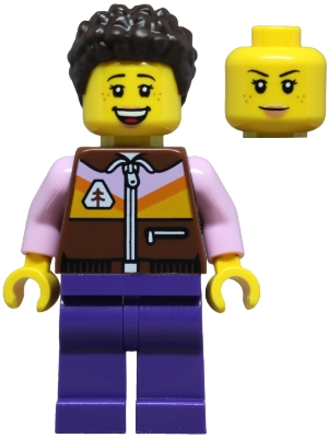 LEGO Mom - Reddish Brown Jacket, Dark Purple Legs, Dark Brown Hair minifigure