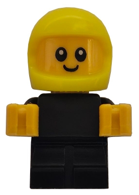 LEGO Driver Junior - Black Body, Neon Yellow Helmet (Firefighter) minifigure