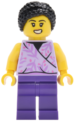 LEGO Lava Land Patron - Female, Lavender Sleeveless Top, Dark Purple Legs, Black Hair minifigure cty2035