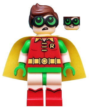 LEGO Robin - Green Glasses, Smile / Worried Pattern minifigure