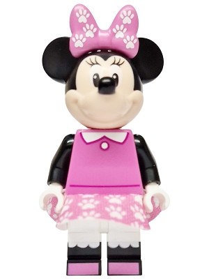 LEGO Minnie Mouse - Dark Pink Top, Dress and Bow with Paw Prints minifigure