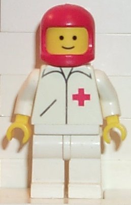LEGO Doctor - Straight Line, White Legs, Red Classic Helmet minifigure