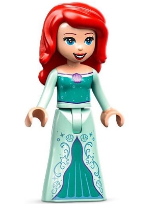 LEGO Ariel, Human - Light Aqua Dress with Stars, Medium Lavender Shell, Dark Purple Trim minifigure
