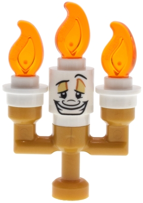 LEGO Lumière {Lumiere} - Small Solid Candelabra, White Round Plates minifigure