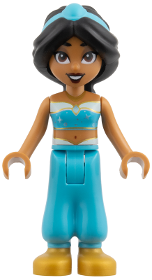 LEGO Jasmine - Top with Sparkles and Gold Trim, Open Mouth, Plain Tiara minifigure dp241