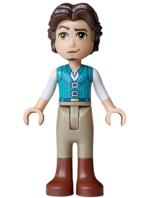 LEGO Flynn Rider (Medium Tan) - Mini Doll, Dark Turquoise Vest, Thin Hinge minifigure dp252
