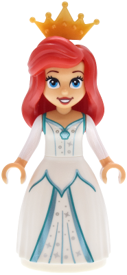 LEGO Ariel - Human, Medium Tan, White Dress, Pearl Gold Tiara minifigure dp255