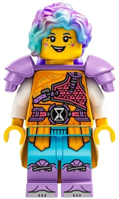 LEGO Izzie (Isabel Christina Garcia) - Medium Lavender Shoulder Pads, Bright Light Orange Skirt minifigure