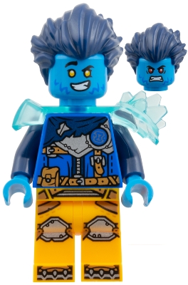 LEGO Logan - Trans-Light Blue Shoulder Armor, Bright Light Orange Legs minifigure