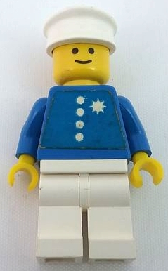 LEGO Coast Guard Captain  - White Hat, Torso Sticker with 4 Buttons and Badge minifigure