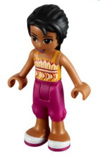 LEGO Friends Joanna, Magenta Cropped Trousers, Orange Top minifigure
