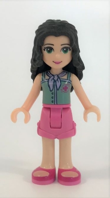 LEGO Friends Emma, Dark Pink Shorts, Sand Green Top with Red Cross Logo and Scarf minifigure