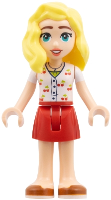 LEGO Friends Matilde - White Top with Cherries, Red Skirt, Dark Orange Shoes minifigure