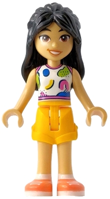 LEGO Friends Liann - White Tank Top, Bright Light Orange Shorts, Coral Shoes minifigure
