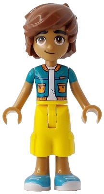 LEGO Friends Leo - Dark Turquoise Jacket, Yellow Cropped Trousers, Medium Azure Shoes minifigure