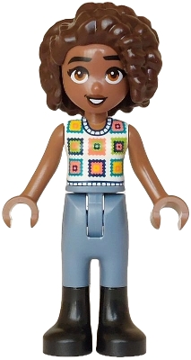 LEGO Friends Aliya - White Crochet Top, Sand Blue Trousers with Black Boots minifigure