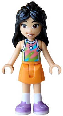 LEGO Friends Liann - Lime, Coral and Medium Azure Tank Top, Orange Skirt, Medium Lavender Shoes minifigure