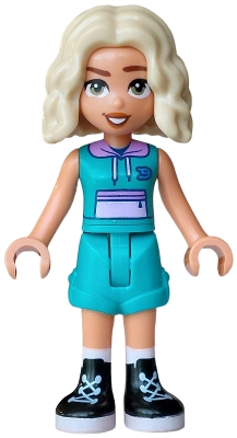 LEGO Friends Nova - Dark Turquoise Sleeveless Hoodie and Shorts Folded Hem, Black Boots minifigure