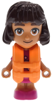 LEGO Friends Alba - Micro Doll, Magenta Dress, Orange Life Jacket minifigure