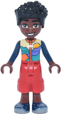 LEGO Friends Zac - Bright Light Yellow Jacket with Landscape, Red Cropped Trousers, Dark Blue Shoes minifigure frnd0919