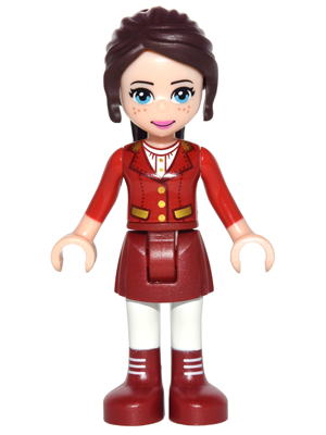 LEGO Friends Naomi (Light Nougat) - Red Jacket, Dark Red Skirt and Boots minifigure