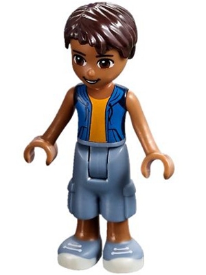 LEGO Friends Robert, Sand Blue Long Shorts, Blue Sleeveless Hoodie minifigure