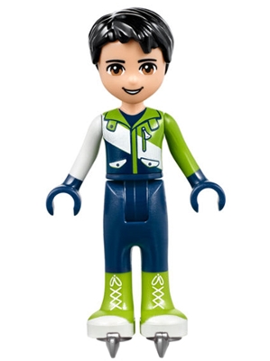 LEGO Friends Nate, Dark Blue Trousers, Ski Jacket, Skates minifigure