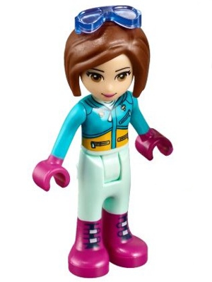 LEGO Friends Amy, Light Aqua Trousers, Dark Azure Top, Glasses minifigure
