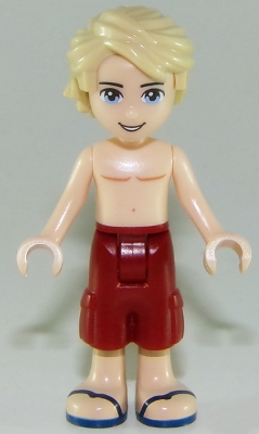 LEGO Friends Mason, Dark Red Shorts, Shirtless minifigure