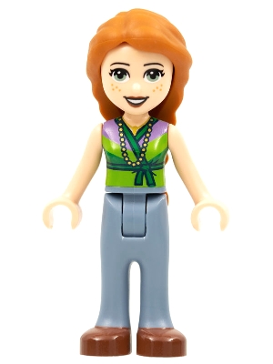 LEGO Friends Ann, Sand Blue Trousers, Lime Top with Necklace minifigure