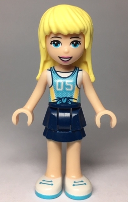 LEGO Friends Stephanie, Dark Blue Layered Skirt, Medium Azure Jersey with White Number '05' minifigure